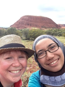 With Rebecca. a solo-traveler from Germany in Central Australia